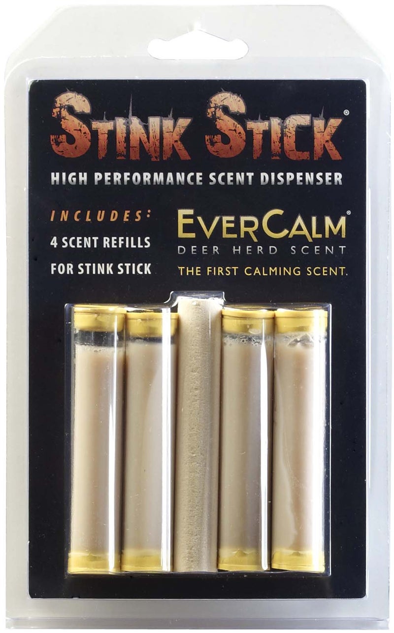 Conquest Scents Stink Stick EverCalm Wax Tubes â€“ 4 Pack Refill | Deer Attractant Scent Tube for Scent Dispenser | Calming Deer Scent for Hunting | Refill Tubes for Stink Stick